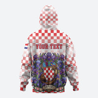 Personalized Croatia National Day Hoodie Croatian Kuna Heritage Iris Floral