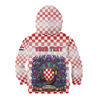 Personalized Croatia National Day Kid Hoodie Croatian Kuna Heritage Iris Floral