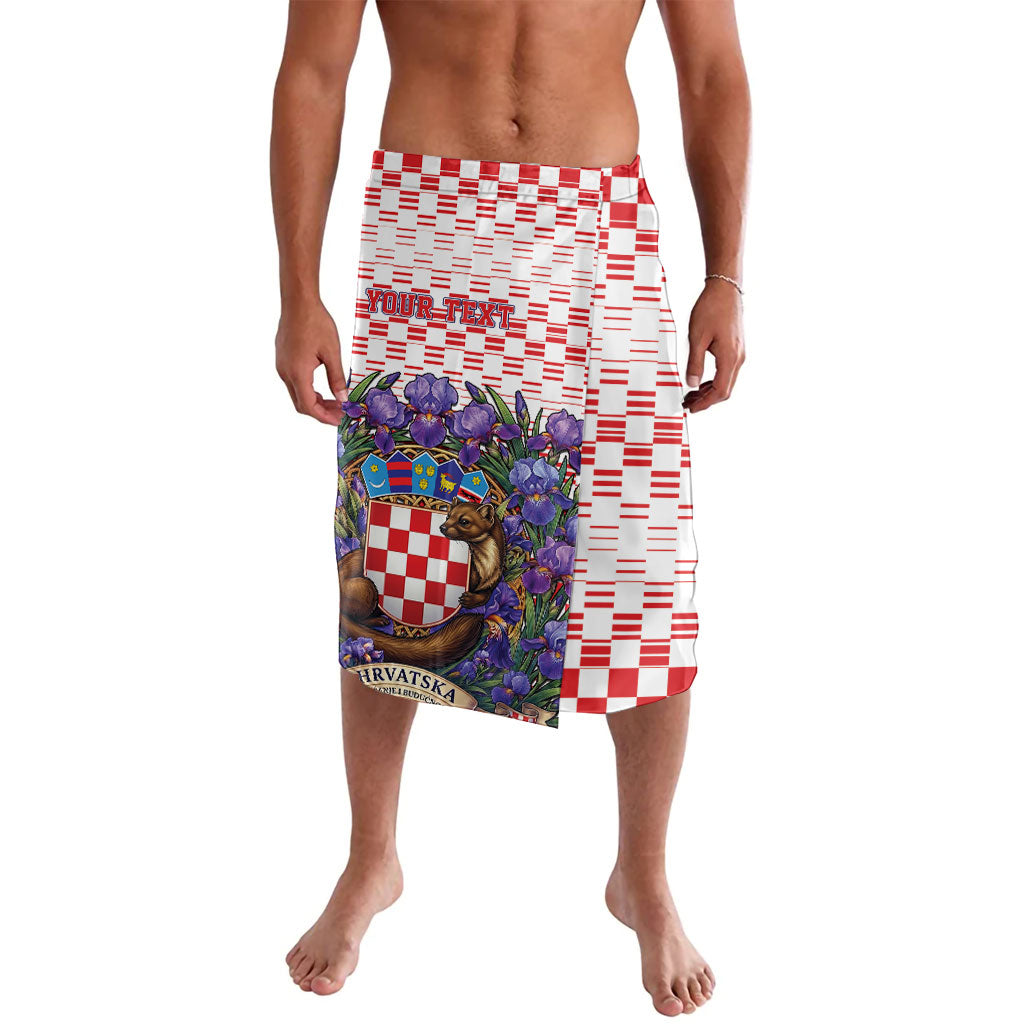 Personalized Croatia National Day Lavalava Croatian Kuna Heritage Iris Floral