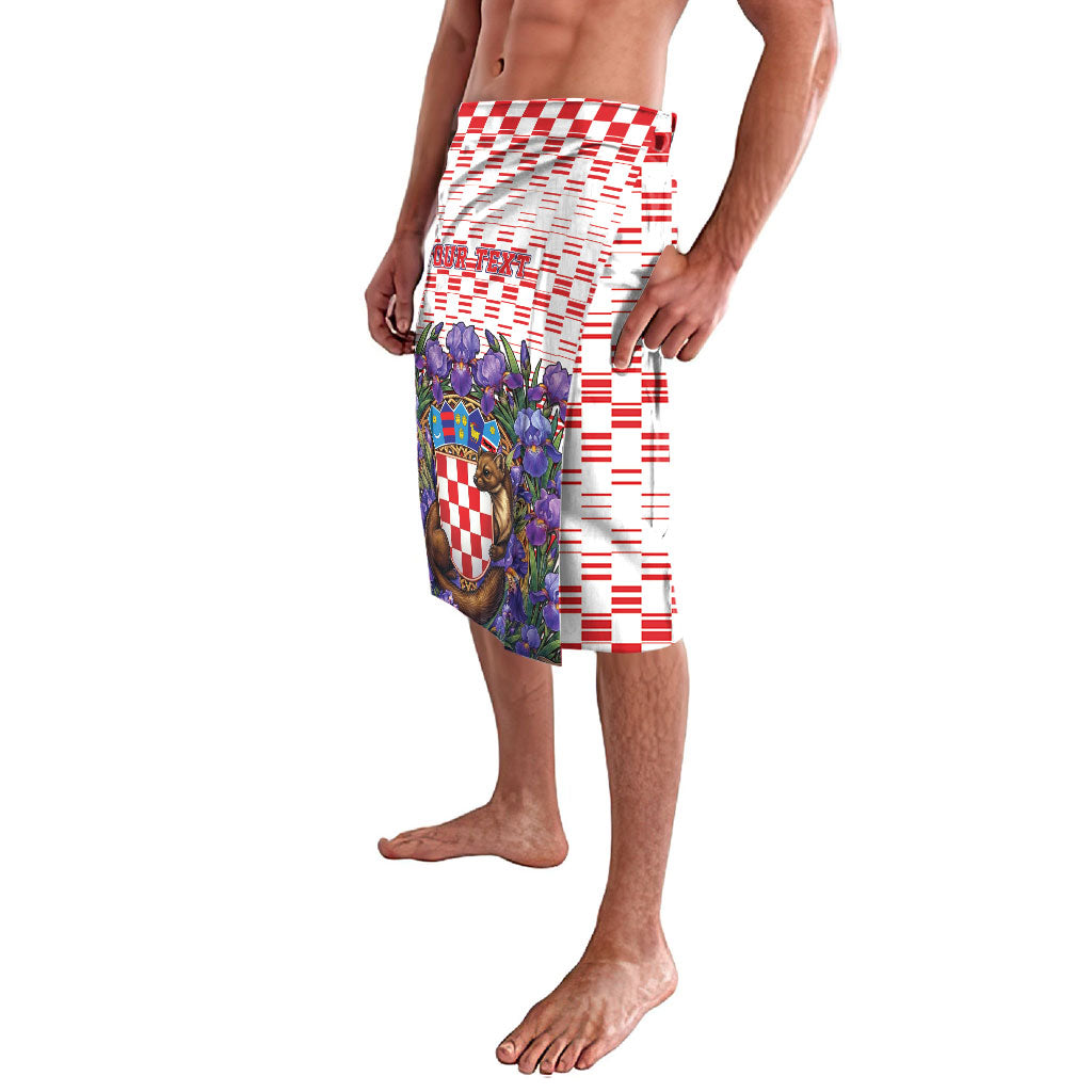 Personalized Croatia National Day Lavalava Croatian Kuna Heritage Iris Floral