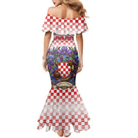 Personalized Croatia National Day Mermaid Dress Croatian Kuna Heritage Iris Floral