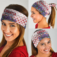 Croatia National Day Neck Gaiter Croatian Kuna Heritage Iris Floral
