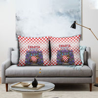 Croatia National Day Pillow Cover Croatian Kuna Heritage Iris Floral