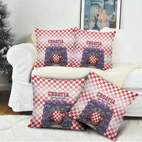 Croatia National Day Pillow Cover Croatian Kuna Heritage Iris Floral