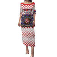 Personalized Croatia National Day Puletasi Croatian Kuna Heritage Iris Floral
