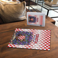 Croatia National Day Puzzle Croatian Kuna Heritage Iris Floral