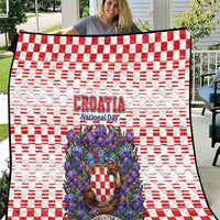 Croatia National Day Quilt Croatian Kuna Heritage Iris Floral