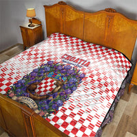 Croatia National Day Quilt Croatian Kuna Heritage Iris Floral