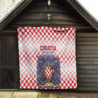 Croatia National Day Quilt Croatian Kuna Heritage Iris Floral