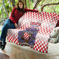 Croatia National Day Quilt Croatian Kuna Heritage Iris Floral