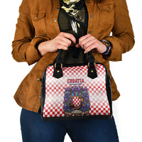 Croatia National Day Shoulder Handbag Croatian Kuna Heritage Iris Floral