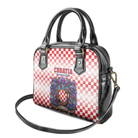 Croatia National Day Shoulder Handbag Croatian Kuna Heritage Iris Floral