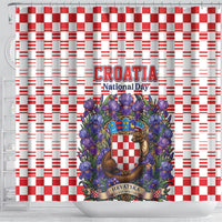 Croatia National Day Shower Curtain Croatian Kuna Heritage Iris Floral