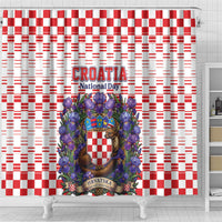 Croatia National Day Shower Curtain Croatian Kuna Heritage Iris Floral