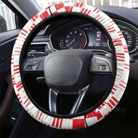 Croatia National Day Steering Wheel Cover Croatian Kuna Heritage Iris Floral