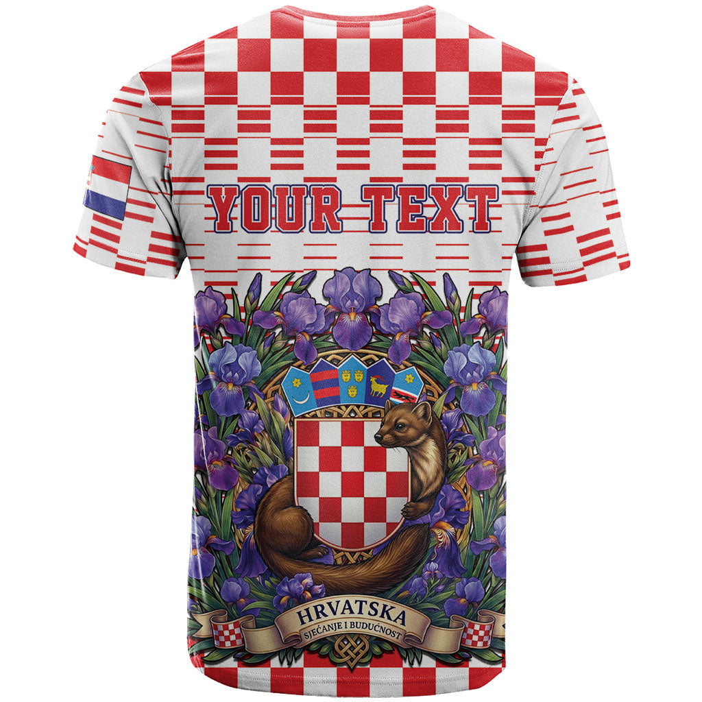 Personalized Croatia National Day T Shirt Croatian Kuna Heritage Iris Floral