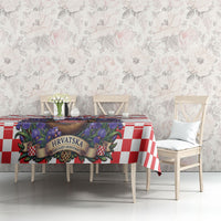 Croatia National Day Tablecloth Croatian Kuna Heritage Iris Floral