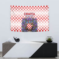 Croatia National Day Tapestry Croatian Kuna Heritage Iris Floral