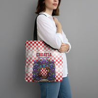Croatia National Day Tote Bag Croatian Kuna Heritage Iris Floral
