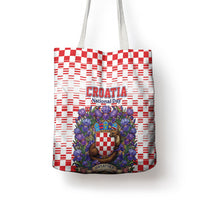 Croatia National Day Tote Bag Croatian Kuna Heritage Iris Floral