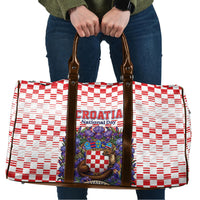 Croatia National Day Travel Bag Croatian Kuna Heritage Iris Floral