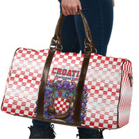 Croatia National Day Travel Bag Croatian Kuna Heritage Iris Floral