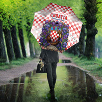 Croatia National Day Umbrella Croatian Kuna Heritage Iris Floral