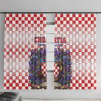 Croatia National Day Window Curtain Croatian Kuna Heritage Iris Floral