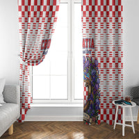 Croatia National Day Window Curtain Croatian Kuna Heritage Iris Floral