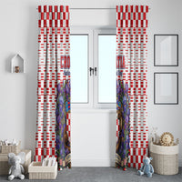 Croatia National Day Window Curtain Croatian Kuna Heritage Iris Floral
