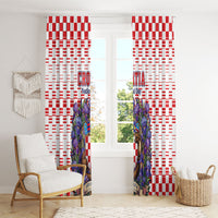 Croatia National Day Window Curtain Croatian Kuna Heritage Iris Floral