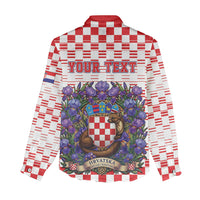 Personalized Croatia National Day Women Casual Shirt Croatian Kuna Heritage Iris Floral