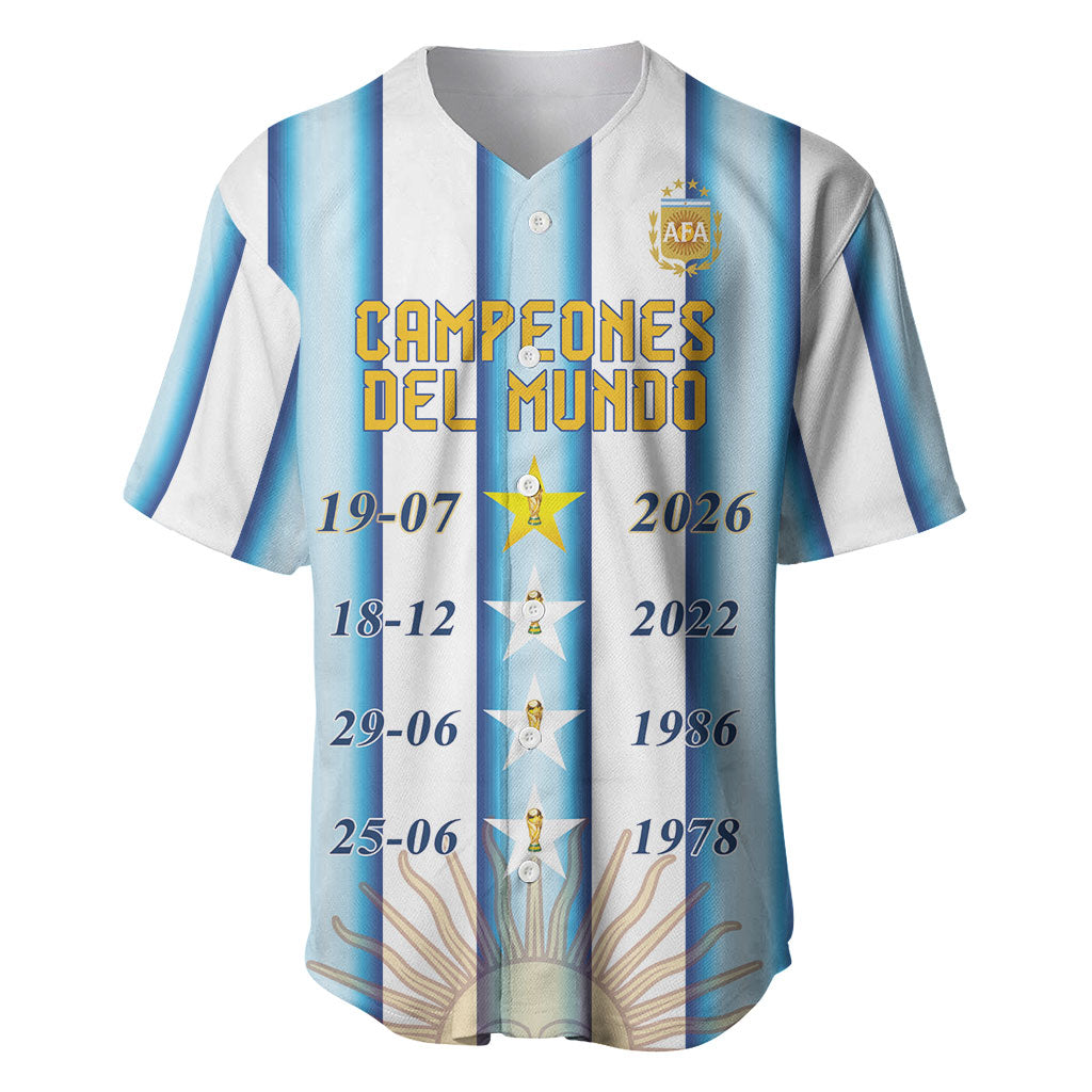 Custom Argentina Campeones Del Mundo 2026 Baseball Jersey Four Star World Champions Glory