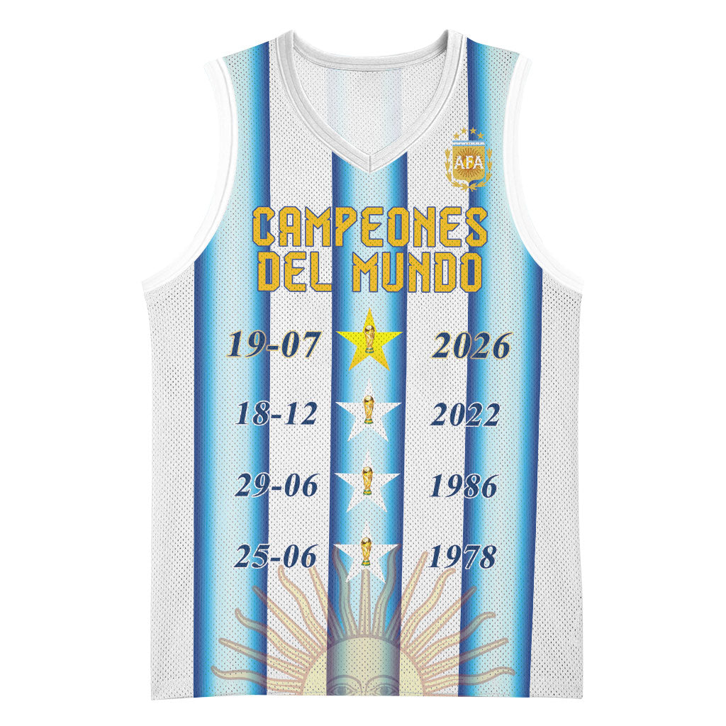 Custom Argentina Campeones Del Mundo 2026 Basketball Jersey Four Star World Champions Glory