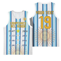 Custom Argentina Campeones Del Mundo 2026 Basketball Jersey Four Star World Champions Glory