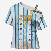 Custom Argentina Campeones Del Mundo 2026 Cross Shoulder Shirt Four Star World Champions Glory