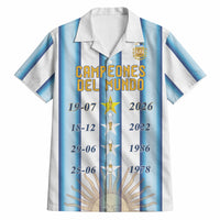 Custom Argentina Campeones Del Mundo 2026 Hawaiian Shirt Four Star World Champions Glory