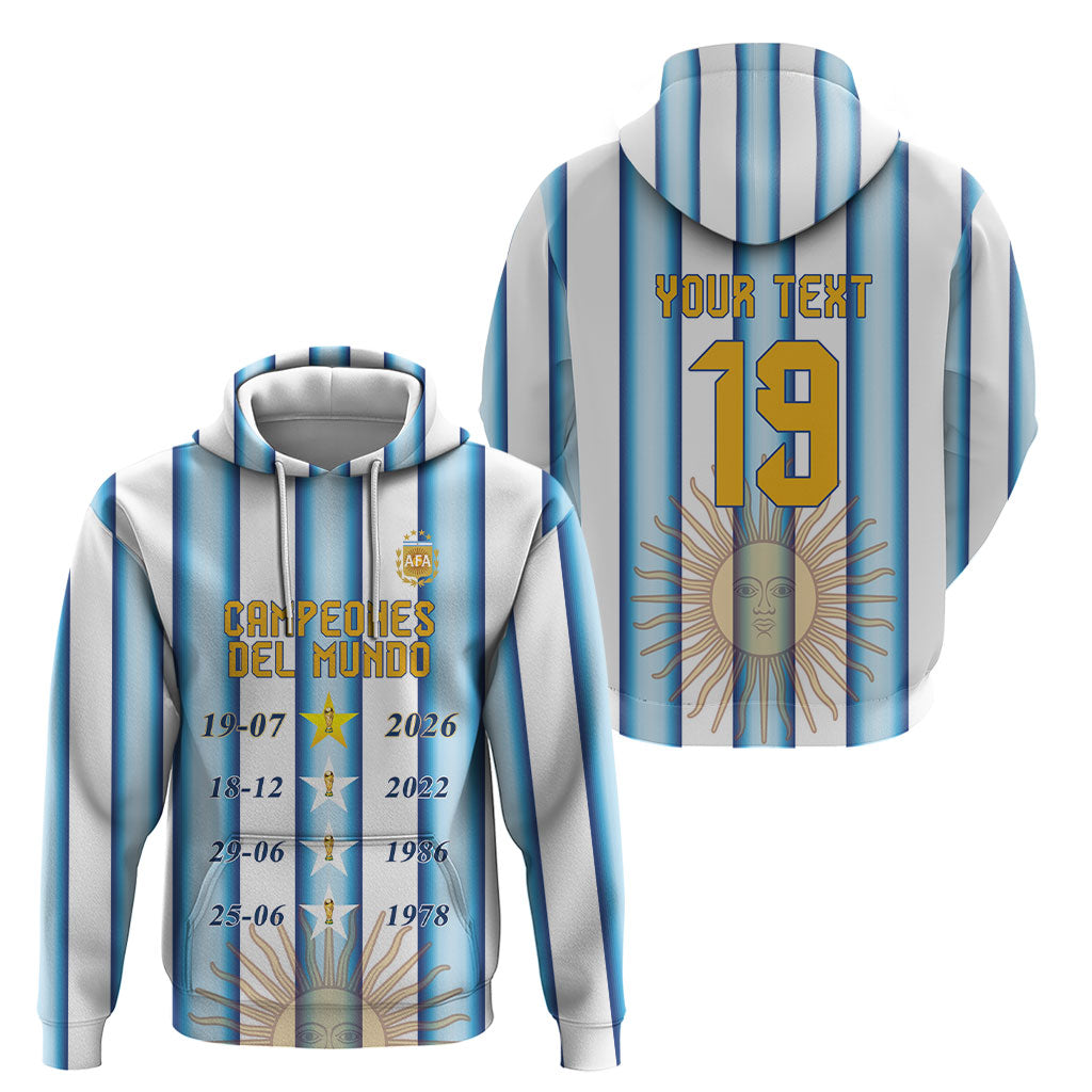 Custom Argentina Campeones Del Mundo 2026 Hoodie Four Star World Champions Glory