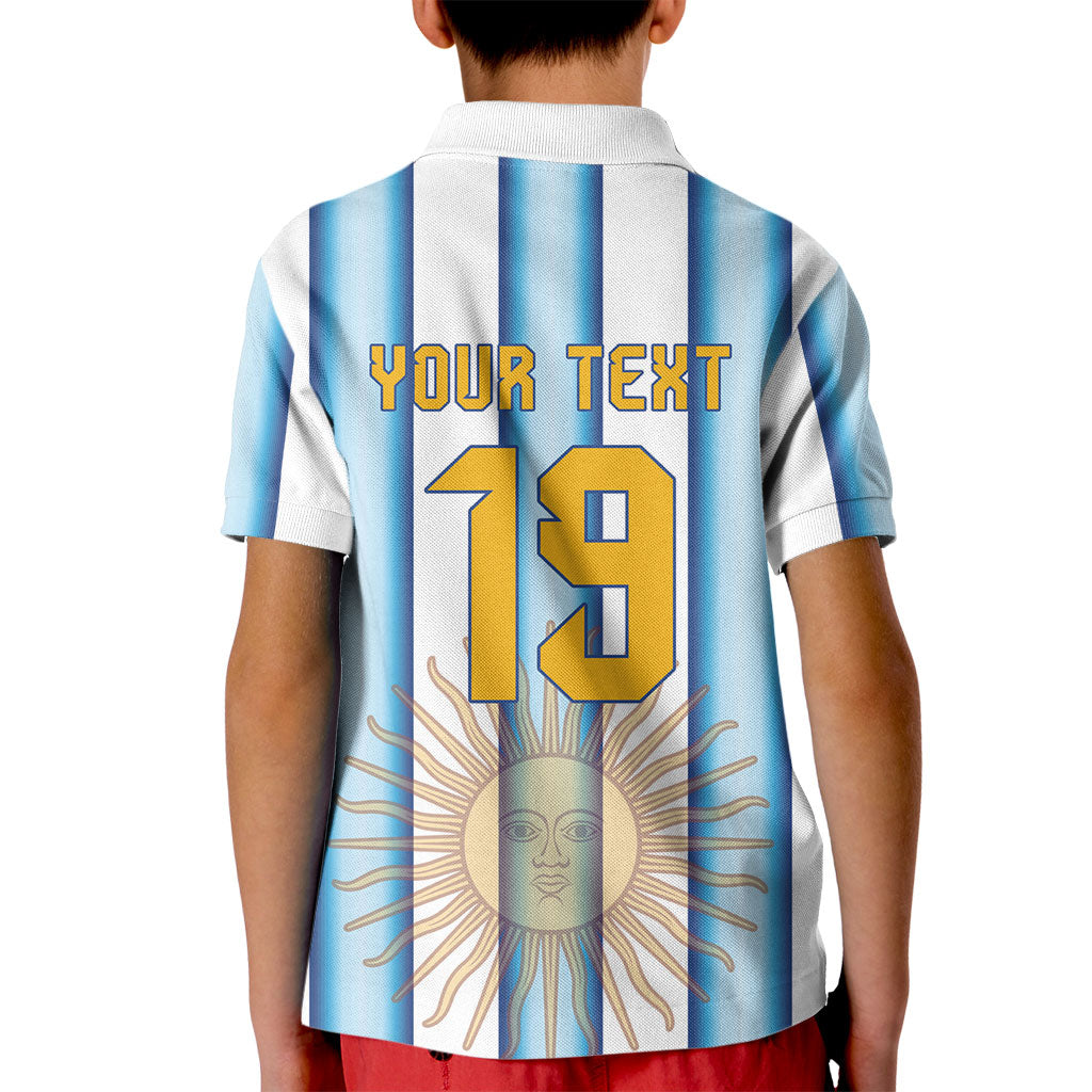 Custom Argentina Campeones Del Mundo 2026 Kid Polo Shirt Four Star World Champions Glory