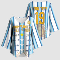 Custom Argentina Campeones Del Mundo 2026 Kimono Sleeve Blouse Four Star World Champions Glory
