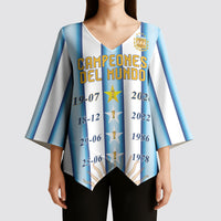 Custom Argentina Campeones Del Mundo 2026 Kimono Sleeve Blouse Four Star World Champions Glory