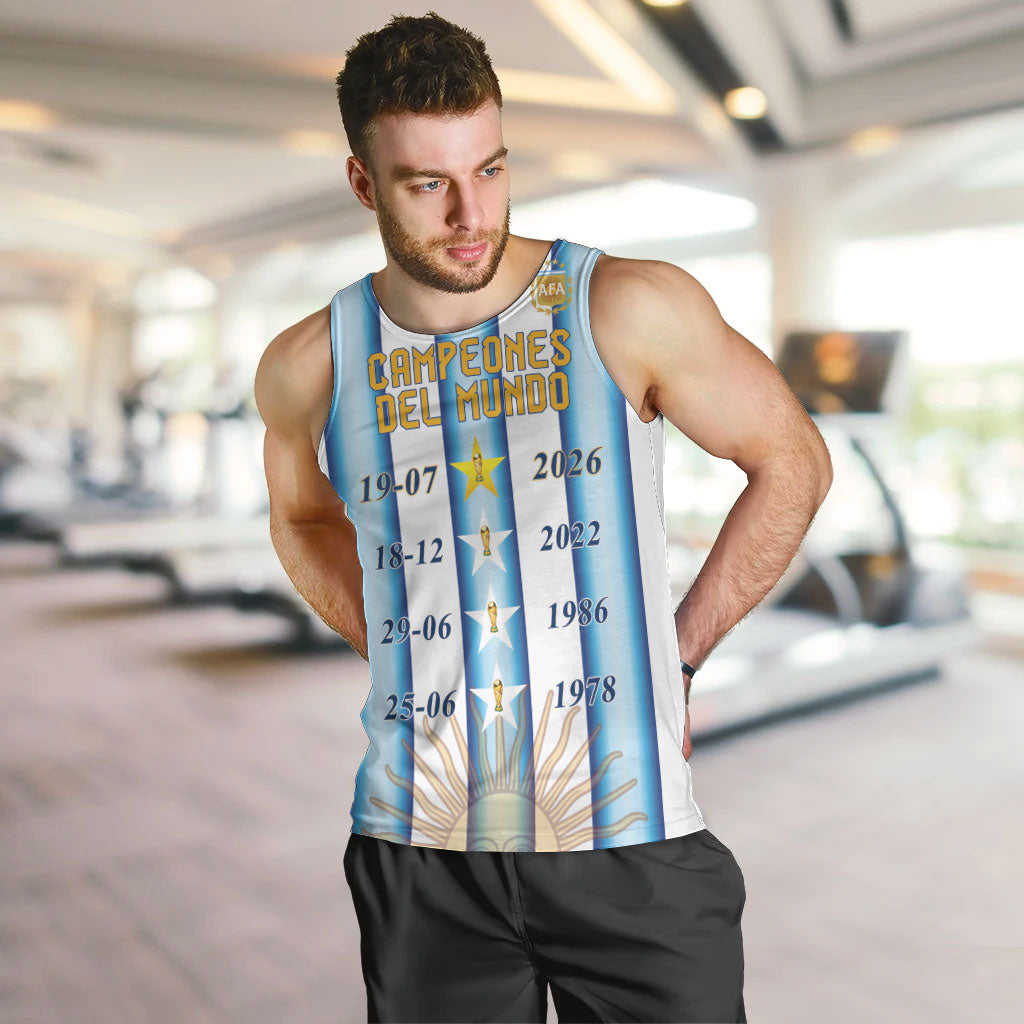 Custom Argentina Campeones Del Mundo 2026 Men Tank Top Four Star World Champions Glory