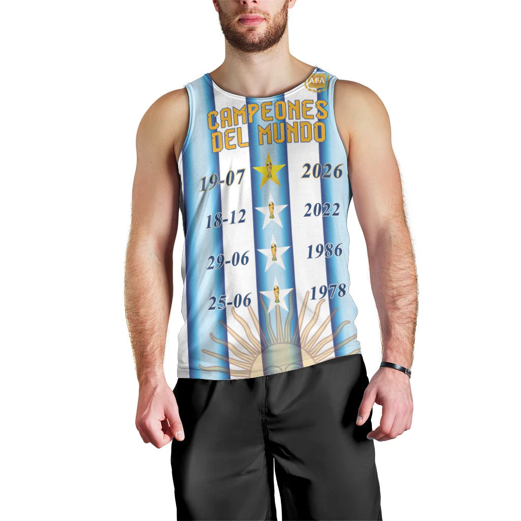 Custom Argentina Campeones Del Mundo 2026 Men Tank Top Four Star World Champions Glory