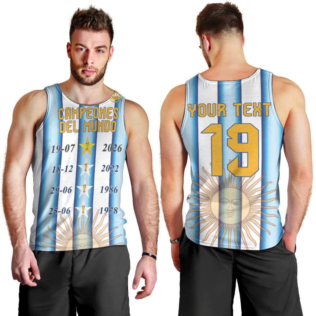 Custom Argentina Campeones Del Mundo 2026 Men Tank Top Four Star World Champions Glory