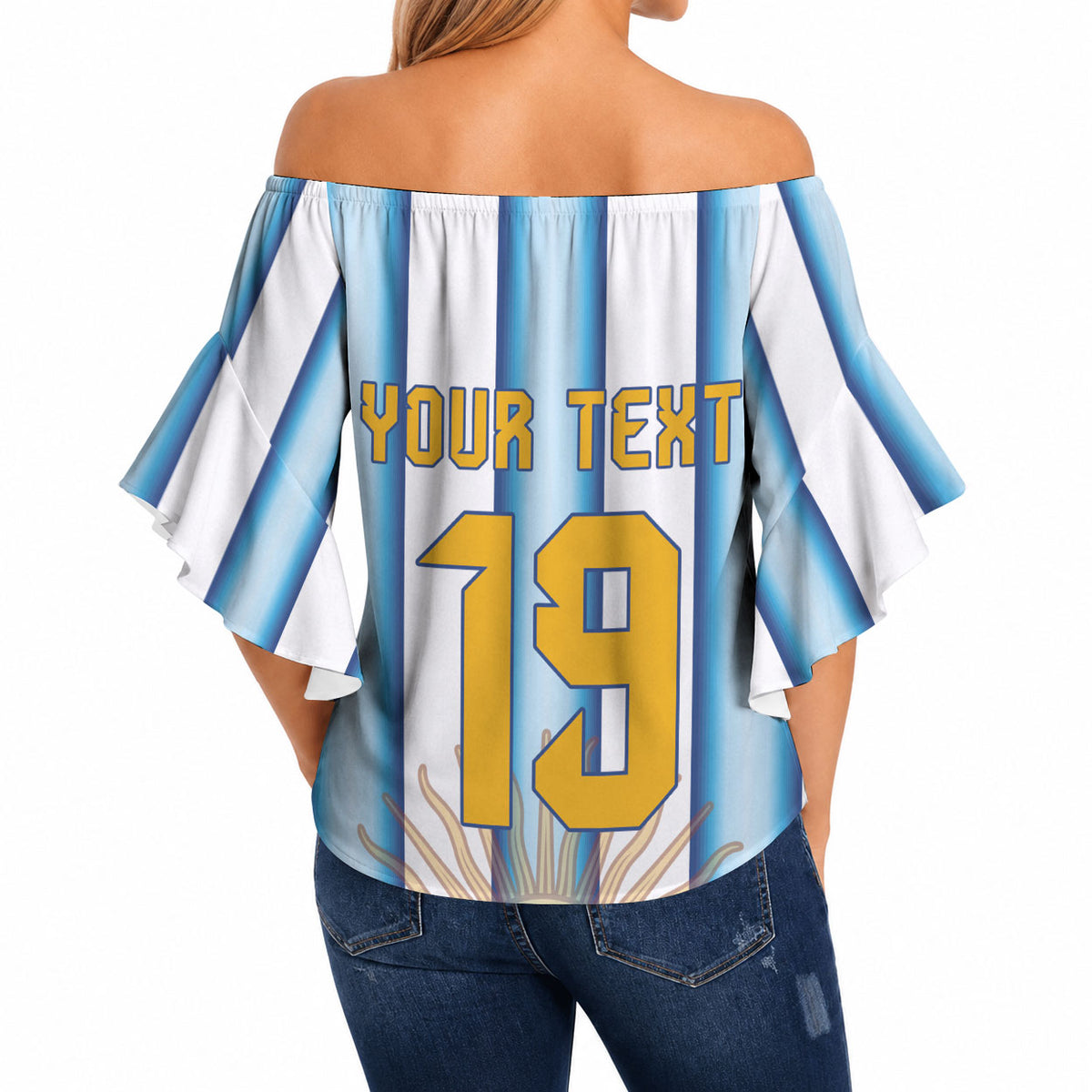 Custom Argentina Campeones Del Mundo 2026 Off Shoulder Wrap Waist Top Four Star World Champions Glory