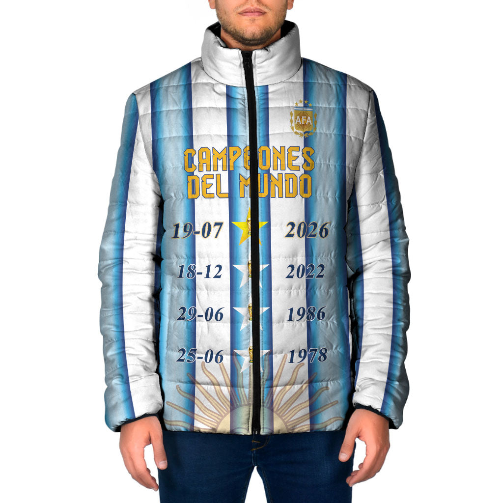 Custom Argentina Campeones Del Mundo 2026 Padded Jacket Four Star World Champions Glory
