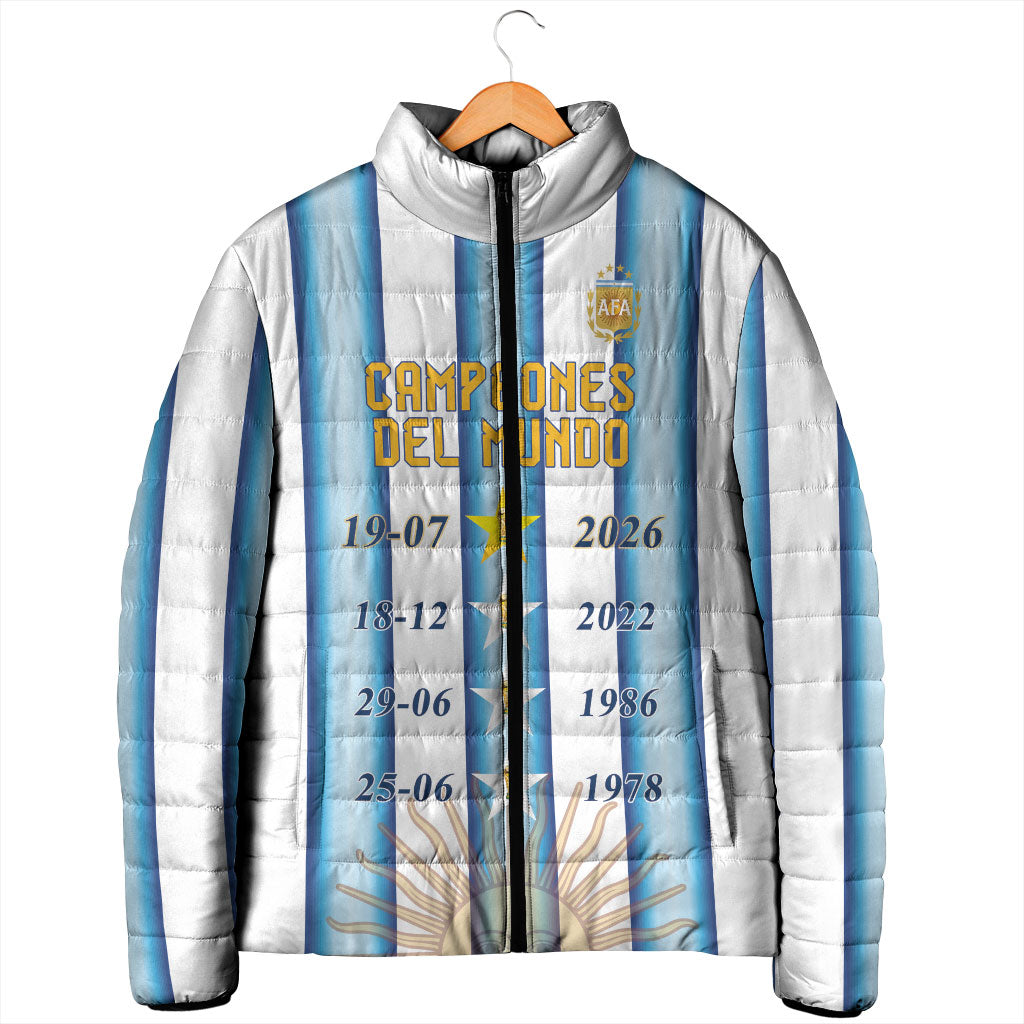 Custom Argentina Campeones Del Mundo 2026 Padded Jacket Four Star World Champions Glory