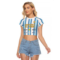 Custom Argentina Campeones Del Mundo 2026 Raglan Cropped T Shirt Four Star World Champions Glory