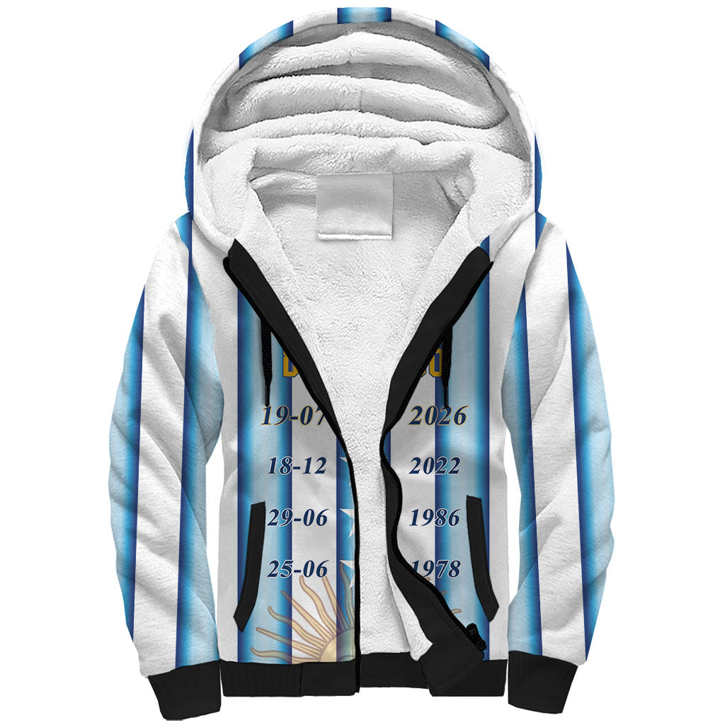 Custom Argentina Campeones Del Mundo 2026 Sherpa Hoodie Four Star World Champions Glory