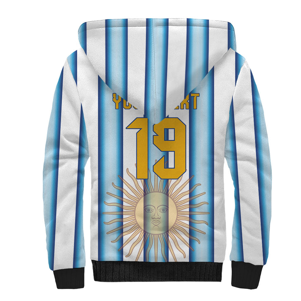 Custom Argentina Campeones Del Mundo 2026 Sherpa Hoodie Four Star World Champions Glory